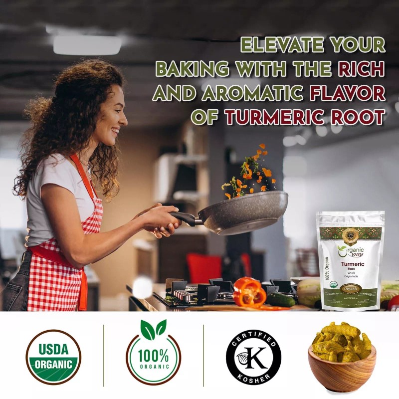 Organic Way Turmeric Root whole - 16 oz