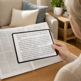 3X Full Page Sheet Magnifier for Reading – 7 x 4.7 in Ultra-Thin PVC Magnifying Lens for Books, Newspapers, Maps & Small Print