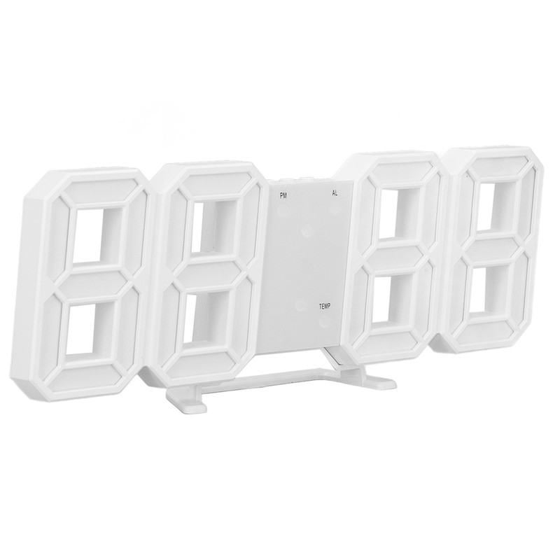 3D LED Digital Clock Time Date Temperature Display Voice Control