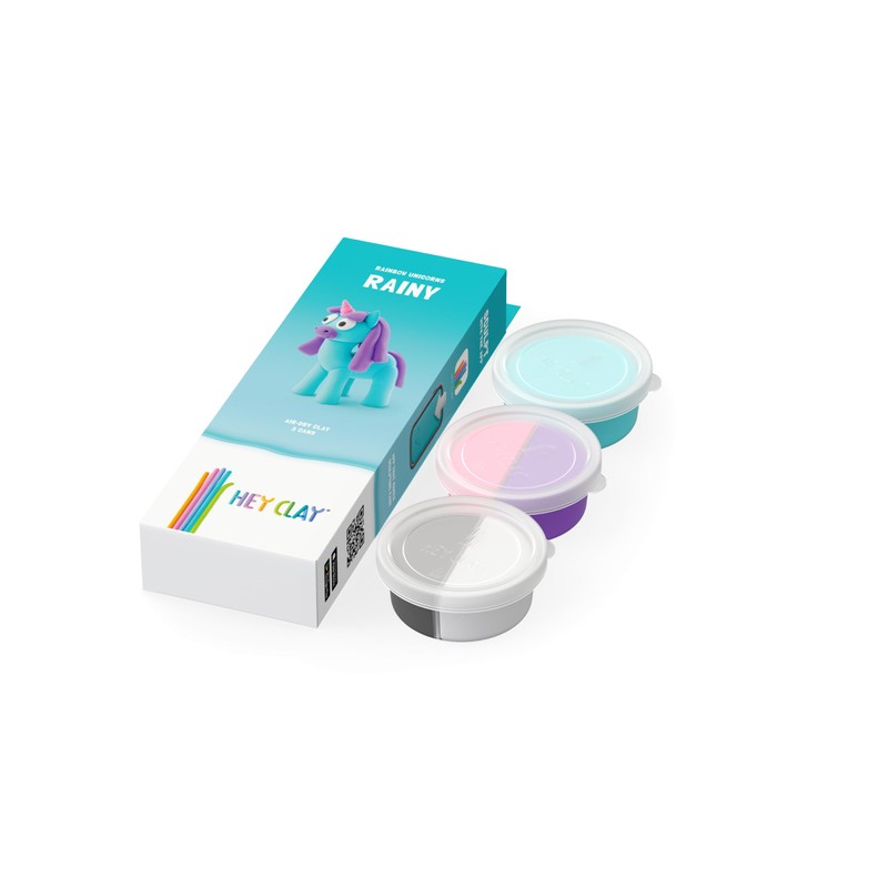 Hey Clay Rainbow Unicorns Single Pack - Rainy