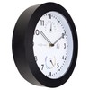 NeXtime Wall Clock (Garden/Inside) 25.5 cm Time/Temp/Humidity Black Plastic Daisy,