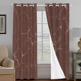 OSUNBD Grommet Blackout Curtains 84 Inch Long, Light Blocking Window Drapes for Bedroom Living Room, Thermal Insulated, Noise Reduction, Privacy Protection, Chocolate Brown, 2 Panels 42x84 Inch