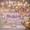 Butterfly Birthday Decorations, Pre-Strung Purple Happy Birthday Banner with Circle