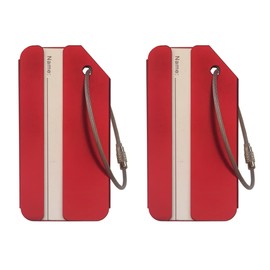 Luggage Tags,2Pack Aluminum Luggage Tags for Baggage Handbag-Luggage Tag Holders for Travel Luggage Baggage Identifier by Merimang (Red 2Pack)