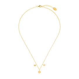 s.Oliver 2032810 Women's Necklace 925 Sterling Silver 42 + 3 cm Gold Coin Comes in Jewellery Gift Box, Sterling Silver, No Gemstone