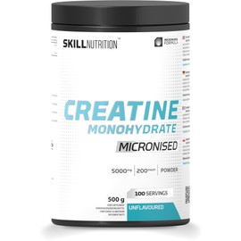 Skill Nutrition Creatine Unflavoured - 500 g | Micronized Creatine Monohydrate for Enhanced Absorption & Performance | Supports Strength, Muscle Growth, and Recovery | Vegan-Friendly, Pure Formula