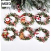 Christmas Wreath Ornament: Santa, Snowman, Elk Tree Hanging Decor Snowman 10ea