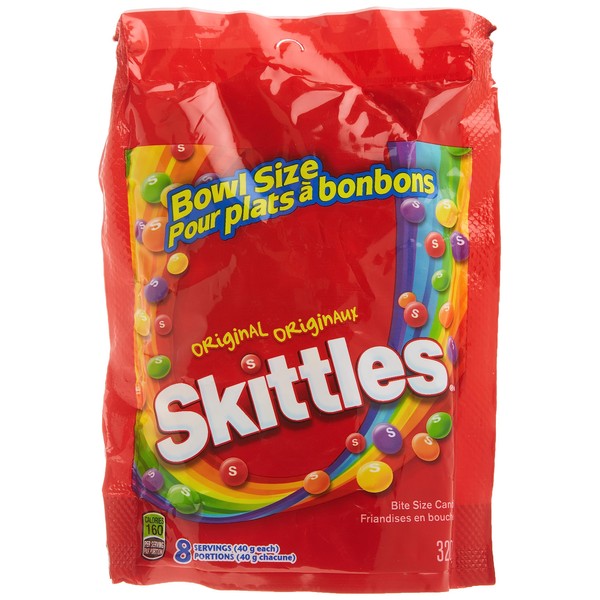 SKITTLES, Original Chewy Candy, Bowl Size Bag, 320g