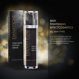 Danavigne Pure Hyaluronic Serum Highly Concentrated Firming Anti-Ageing Gel with Hyaluronic Acid Anti-Wrinkle Instant Effect Lifting Serum for Eyes, Face, Neck and Décolleté - 1x 50 ml