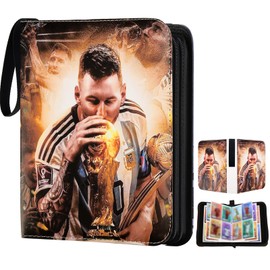 Card Albums7 Card Binder, Football Trading Holder Binder Collectible for Kids, PU Leather Cards Trainer Albums, Binder for 50 Page - Capacity 400 Cards Birthday Football for Boys