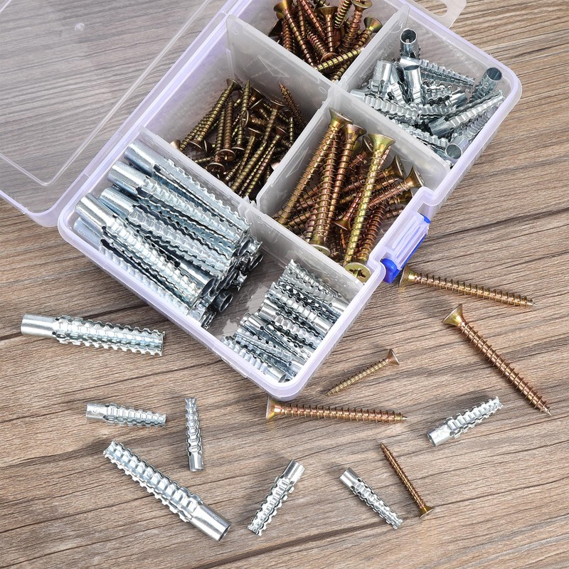 HSEAMALL 210 PCS Metal Expansion Tube Self Tapping Screws Kits