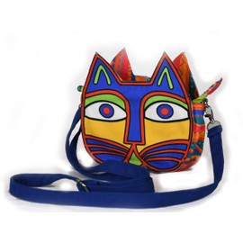 Cat-On-the-Bag A-Mews-Ing Kitty Face Fun Colorful Cat Crossbody Bag | One Pocket Sling Bag Cat Purse | Cute Gifts for Cat Lovers for Everyday Use, Travel, and More