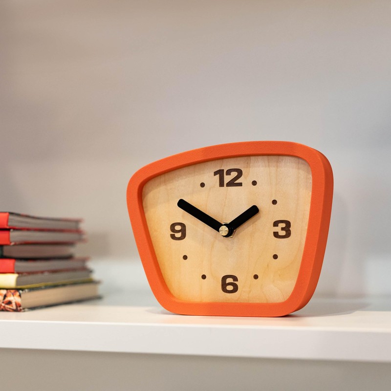 Little Top Creations Handcrafted Mid-Century Modern Clock – Silent Movement