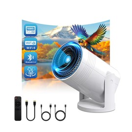 Geylnxng Wireless Mini Projector with WIFI 6 and Bluetooth, 4K 1080P Support Portable Projector 180° Rotatable. 17"-130" Screen Video Projector. Compatible for Smartphone, Laptop, PC(Q6 mate)