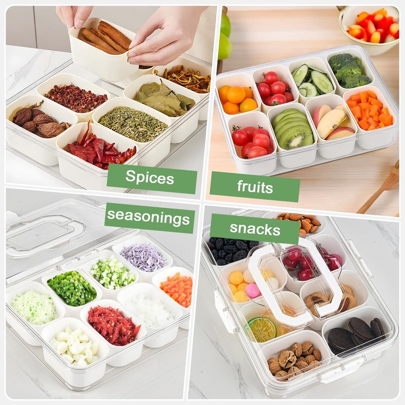 IWTTWY Fridge Storage Containers, Plastic Food Containers with Lids, Snack