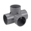 sourcing map 4-Way Elbow PVC Pipe Fitting Furniture Grade 50mm