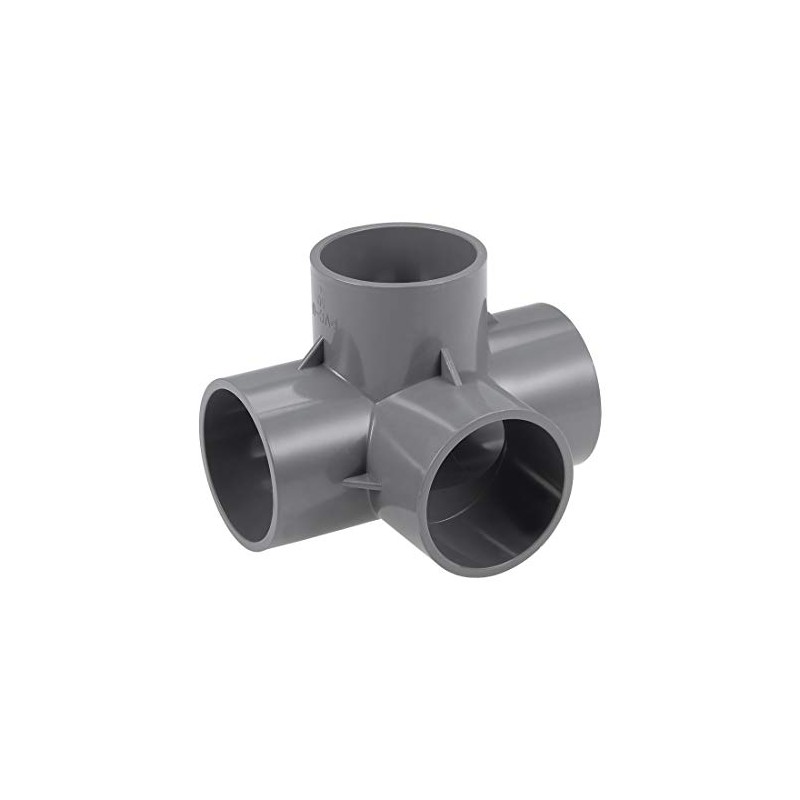 sourcing map 4-Way Elbow PVC Pipe Fitting Furniture Grade 50mm
