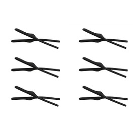 Silicon Rubber Temple Ear Socks for Oakley Keel OX3122 Blade OX3125 Wingback OX5089 Eye Glasses Sunglasses Frames HTS002 (Black - 6 Pairs)