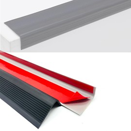 Stair Nosing Vinyl Stair Edge Protector,Stair Edging,Stair Nose Molding,Stair Edge Trim,Non-Slip Waterproof Outdoor Indoor Stair Edge Self Adhesive Rubber Strips 36IN Brown