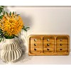 Elegant 3-compartment soap dish made of natural bamboo wood for