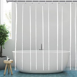 YISURE Long Shower Curtain 200cm Drop, Clear Plastic Shower Curtain Liner for Bathroom, PEVA Vinyl Waterproof Shower Curtain with 3 Heavy Magnets 180x200cm