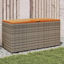 Udorich Maximize Outdoor Storage with Rattan Garden Box, Weather-Resistant with Water-Resistant Bag, Versatile Bench and Storage Solution, Gray and Brown