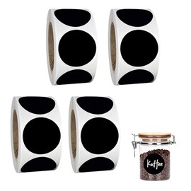 AWOCAN 600PCS Round Chalkboard Labels Reusable Storage Labels for Jars/Spice/Organize (Black)