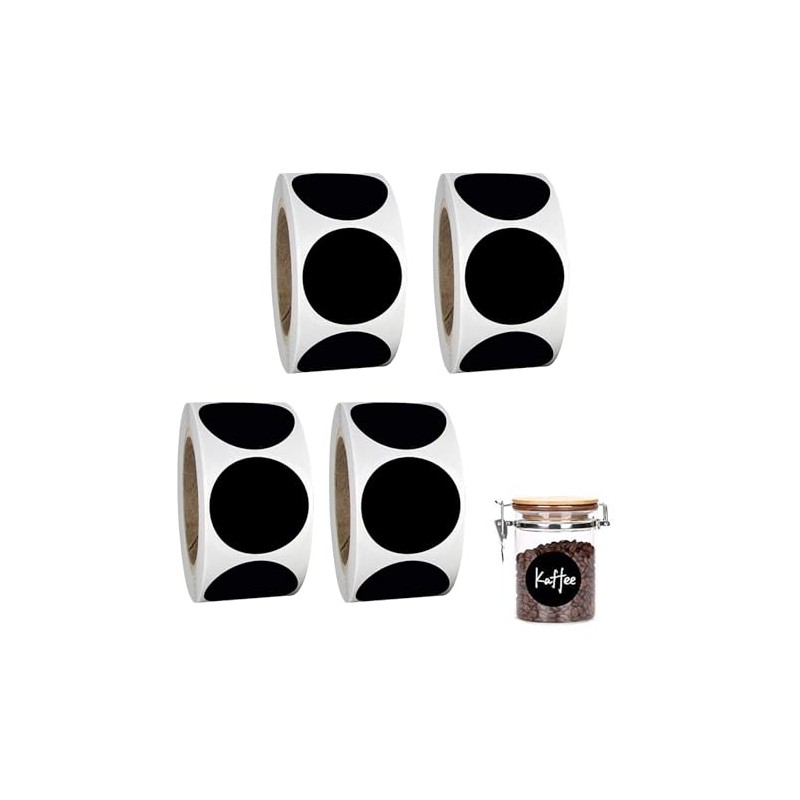 AWOCAN 600PCS Round Chalkboard Labels Reusable Storage Labels for Jars/Spice/Organize