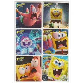 Kids Love Stickers 25 SpongeBob Movie Sponge On The Run Stickers, 2.5" x 2.5" each, Party Favors