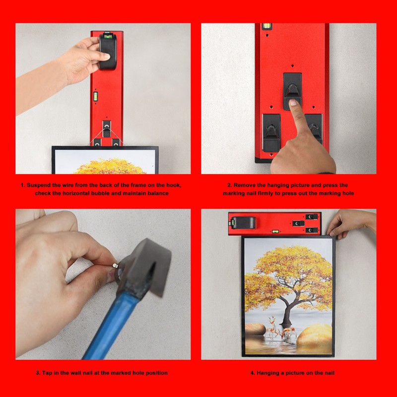Picture Hanger Aluminum Alloy Accurate Positioning Easy Levelling Art Hanging