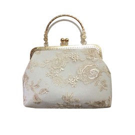 C-astle Clutch Back, Wedding Bag, Large, Retro, Lace, Thank You Party, Entrance Ceremony, Graduation Ceremony, Shoulder Bag, Party Bag, Cute, Hand-Made, gold2