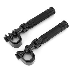 Candeon 1 Pair Foldable Motorcycle Foot Pegs, Universal Motorcycle Footrest Pedals, Black Motorcycle Footrest Motorcycle Foot Pedals Rest Pedal with Mounting Fittings Passenger Pedal for Honda