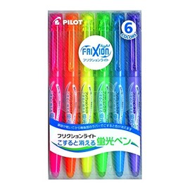 Pilot Frixion Light Fluorescent Ink Erasable Highlighter Pens, Pink, Orange, Yellow, Green, Blue, Violet