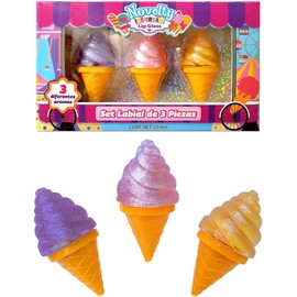 RED VELVET Set de 3 Brillos Labiales Novelty con Diseño de Helado - Aromas Dulces para Niñas y Adolescentes Buscas un toque de diversión y color para tus labios