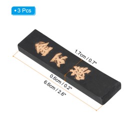 PATIKIL 6.6x1.7x0.6cm Chinese Calligraphy Ink Stick, 3 Pcs Rectangle Oil Smoke Ink Stick for Traditional Calligraphy Practice Painting Drawing Supplies, Black