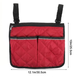 Walker Bag for Folding Walker Walker Basket with Reflective Safety Strips Foldable Wheelchair Storage Bag with 2 Adjustable Straps for Night Visibility Seniors Elderly (Claret)