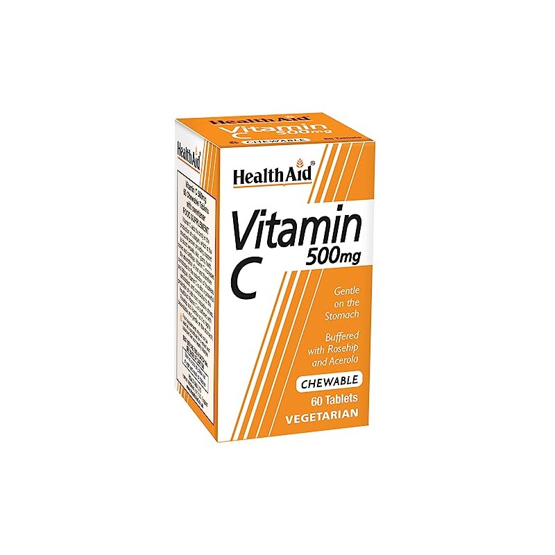 HealthAid Vitamin C 500mg - Chewable - 60 Vegetarian Tablets