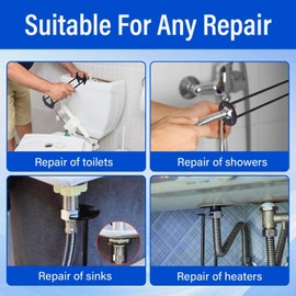 Changbloom 2 Pack Multifunctional Sink Wrench, Plumbing Tool for Tight Spaces, Faucet & Basin Installation Wrench for Kitchen and Bathroom