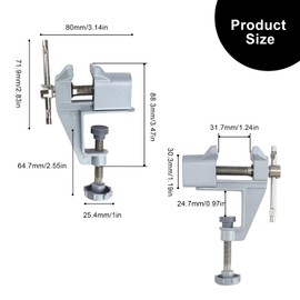 FINELYCR Pack of 2 Mini Vice 35 mm Adjustable Small Portable Table Vice for Jewellery, Model Making, DIY, Modeling, Painting and Craft Repairs
