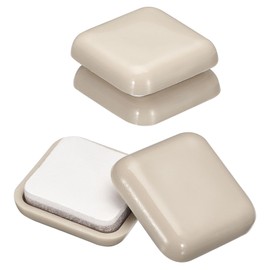 uxcell Furniture Sliders, 4Pcs 1" - Plastic Self-Adhesive Square Sliding Pads, Chair Glides for Carpeted Tile Vinyl Hardwood Floors (Grey)