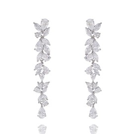 HAISWET Wedding Leaf Dangle Dangling Earrings for Women Bridal Statement Jewelry for Party Wedding