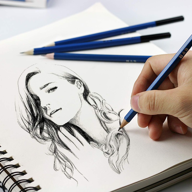 H & B 12 PCS Pencil Drawing Kit, H-4H, F,