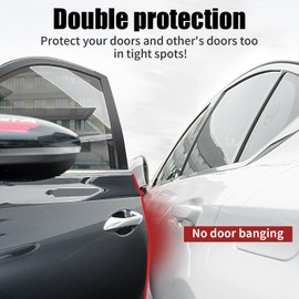 Car Door Edge Protector, 16FT(5M) Red Car Door Protectors Edge Guards, No Glue Car Door Rubber Seal Strip U-Shaped Car Trim for Most Car Metal Edge Protection