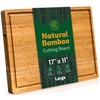 Large Bamboo Cutting Board - 17” Wooden Chopping Block for