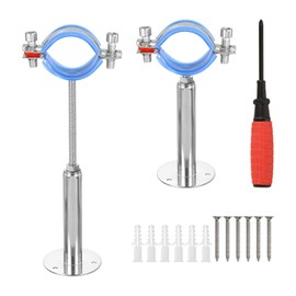 sourcing map 3Pcs Pipe Support, Stainless Steel Wall Mount Ceiling Mount Pipe Support Bracket, Adjustable Height 100-200mm for OD Pipe 44-46mm