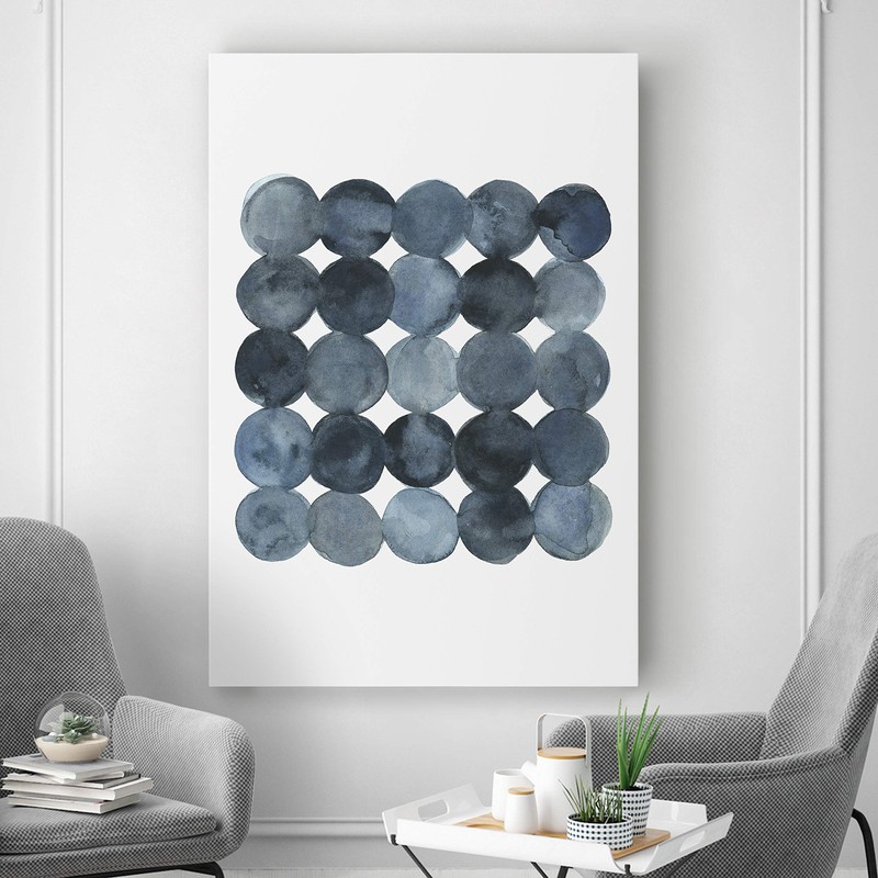 Blue Grey Density II' Gallery Wrapped Canvas Abstract Wall Art