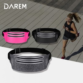 Dahrum Lycra Running Dual Pocket Waterproof Jogging Belt Workout Black 2ea