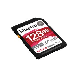 Kingston Canvas React Plus V60 SD 128GB SDXC UHS-II 280R/100W U3 V60 for Full HD/4K