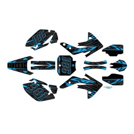 Kalair GFX Graphics Kit for Honda CRF 150R (2007-2023) Twitch Series Cyan 09 Mil - Dirt bike Custom Racing Graphics Decals Stickers Kit, no-plastics
