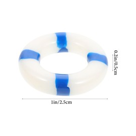 Ciieeo Pack of 10 Mini Lifebuoy Miniature Ring Toy Decorations Landscape Swimming Ring Mini Swimming Ring for Table Decoration Landscape Buoy Nautical